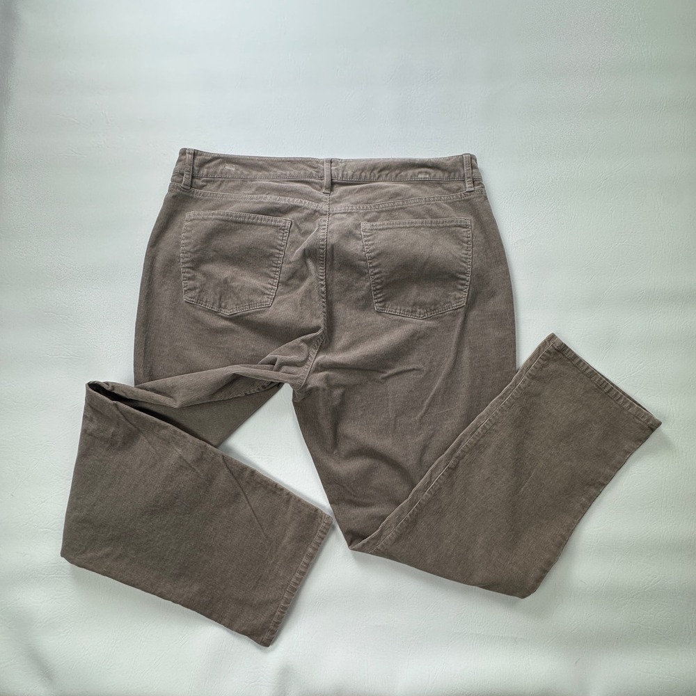 Talbots Flawless Five-Pocket Corduroy Pants Taupe Brown Straight Curvy 16 Petite - Picture 4 of 12